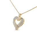 .925 Sterling Silver 1.00 Cttw Baguette Diamond Composite Open Heart 18" Inch Pendant Necklace (I-J Color, I1-I2 Clarity.