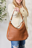 SHOMICO Weaved Vegan Leather Handbag.