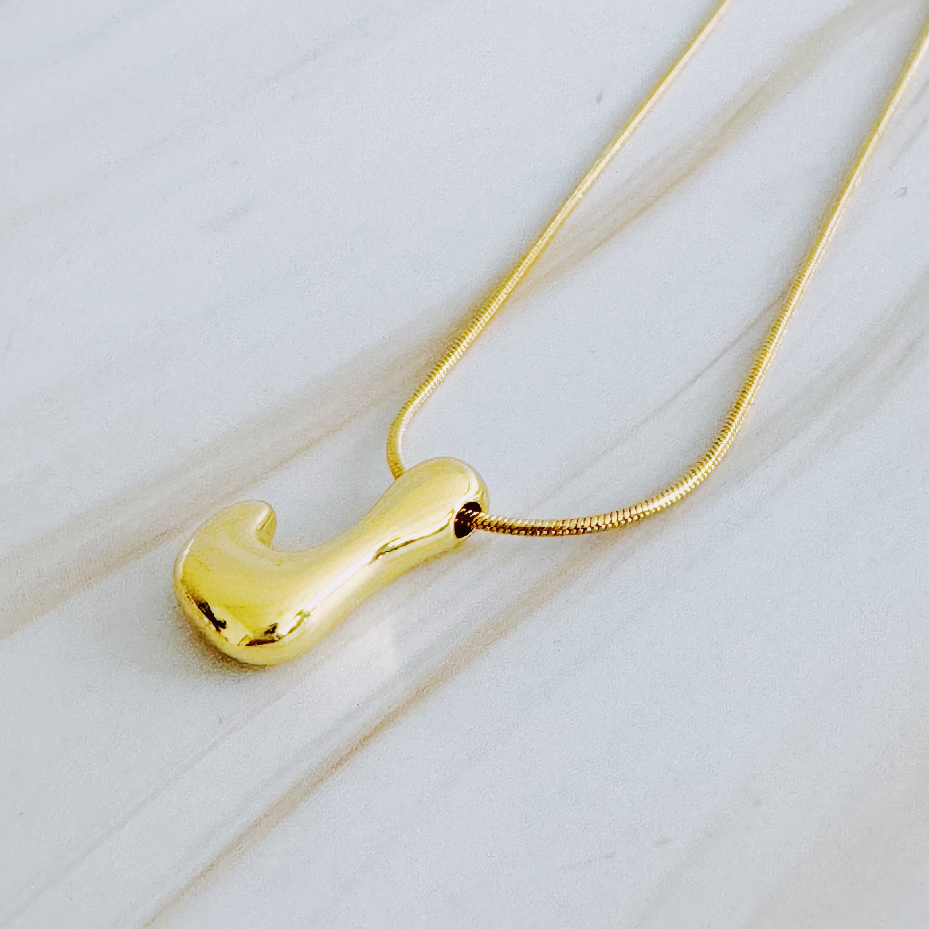 Balloon Letter Initial Necklace.