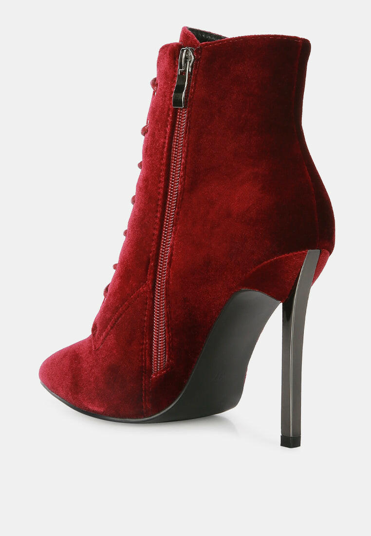 Velvet High Heeled Velvet Boots by RUW.