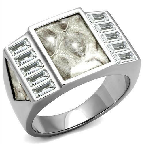 TK2784 No Plating Stainless Steel Ring With AAA Grade CZ in Clear