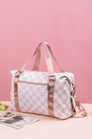 Zenana Checkered Multi-Pocket Travel Bag.