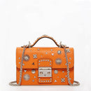 The Hollywood Studded Leather Crossbody Bag Orange.