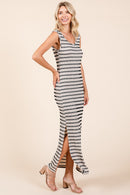 Mittoshop Striped Scoop Neck Sleeveless Maxi Dress.