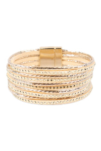 Multiline Leather Magnetic Bracelet