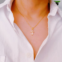 My Dear Crystal Cross Necklace.