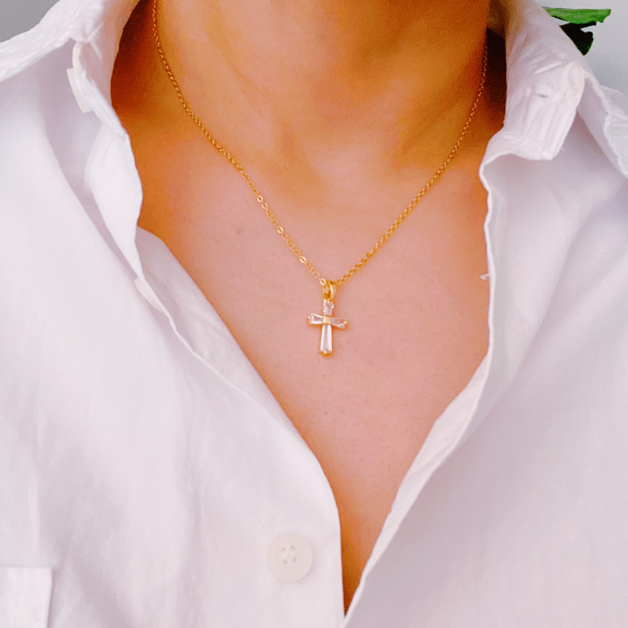 My Dear Crystal Cross Necklace.