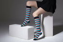 Women's Colorful Stripe Knee High Socks Set.