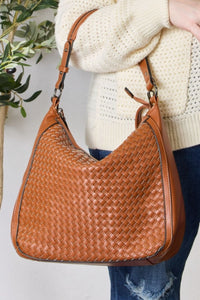 SHOMICO Weaved Vegan Leather Handbag.