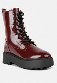 Molsh Faux Leather Ankle Biker Boots by Ruw.