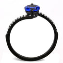 DA012 IP Black(Ion Plating) Stainless Steel Ring With Synthetic in London Blue