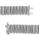 .925 Sterling Silver 8 1/2 Cttw Diamond 7 Row Chevron "S" Curved Link Tennis Bracelet (I-J Color, I1-I2 Clarity) - 7.25".