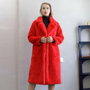 Female Winter Plush Thick Warm Loose Women Faux Rabbit Fur Coat.