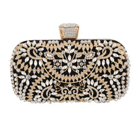 Diamond Evening Clutch Bag Wedding Golden Clutch Purse Chain Shoulder Handbag.