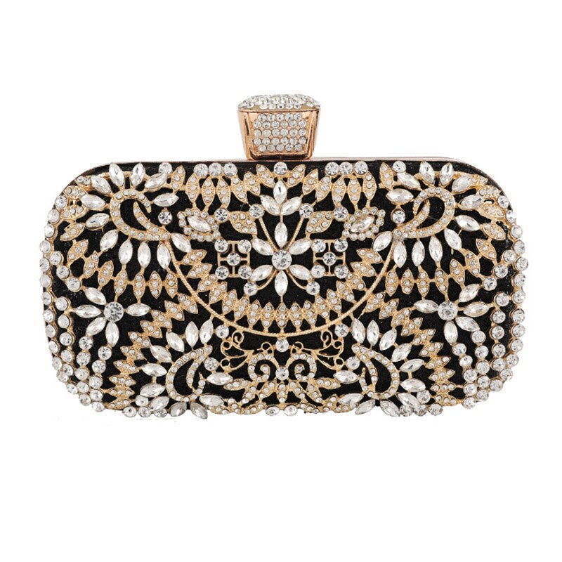 Diamond Evening Clutch Bag Wedding Golden Clutch Purse Chain Shoulder Handbag