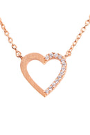 Heart Crystal Pave Necklace.