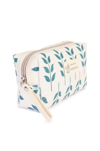 Blue Leaf Art Cosmetic Pouch.