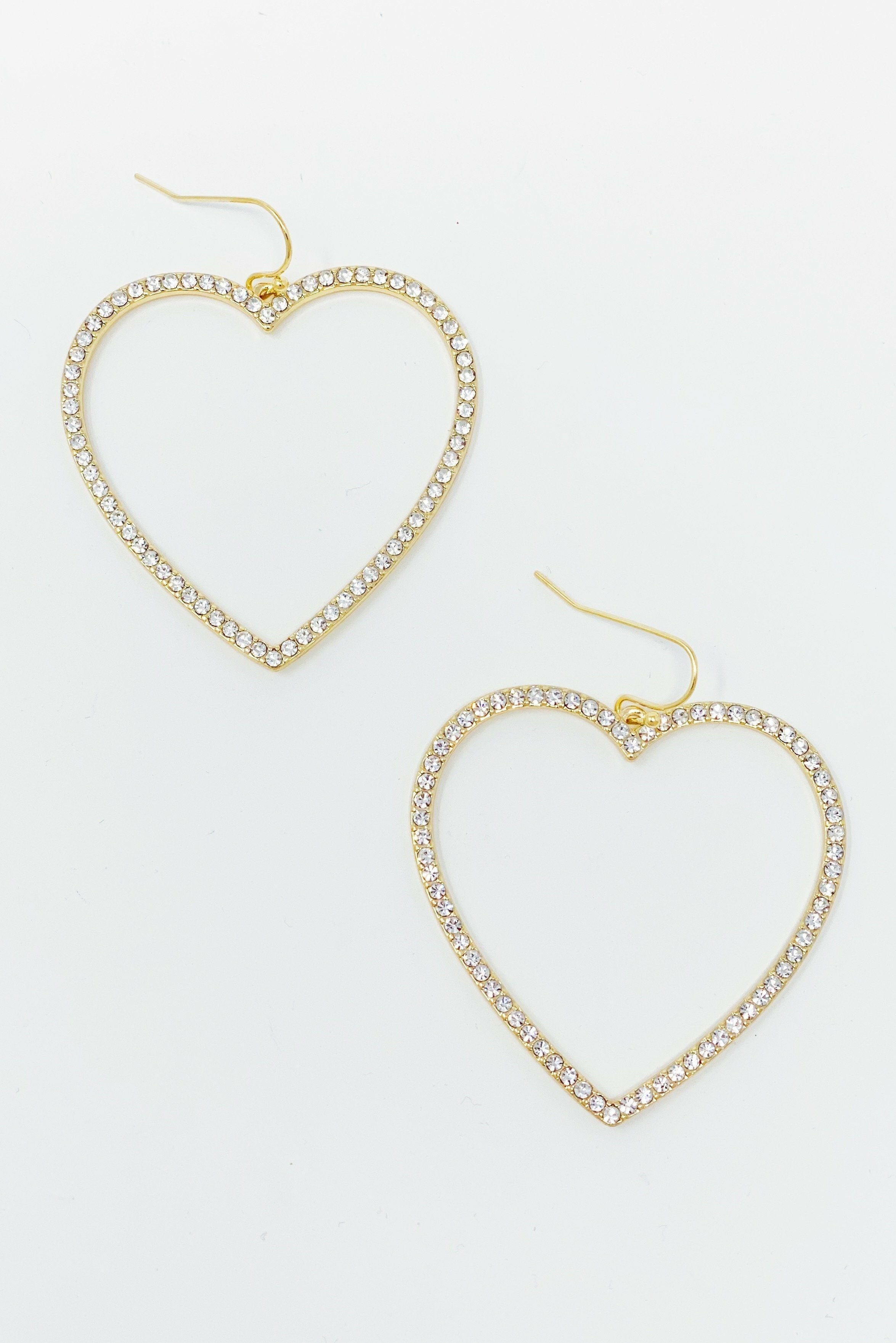 My Precious Heart Earrings, Gold