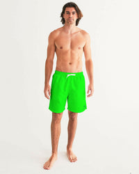 Neon Green 7" Classic Men Swim Trunk.