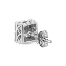 .925 Sterling Silver 1/6 Cttw Invisible Set Princess-Cut Diamond Quad Composite Stud Earrings (H-I Color, I1-I2 Clarity).