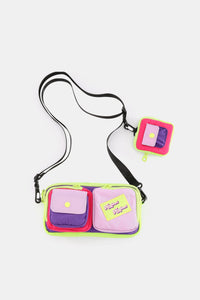 Himawari Removable Strap Nylon Crossbody Bag with EarPods Bag.