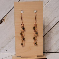 Handmade Tiger's Eye Horse Shoe Link Chain Earrings