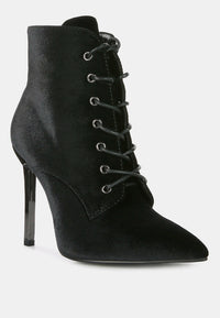 Velvet High Heeled Velvet Boots by RUW.