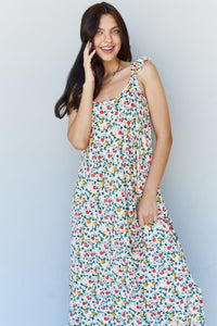 Doublju In The Garden Ruffle Floral Maxi Dress in Natural Rose