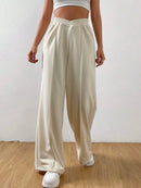 Elastic Waist Wide Leg Pants.