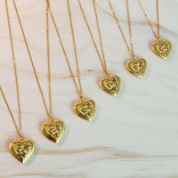 Nostalgic Heart Initial Open Locket Necklace.