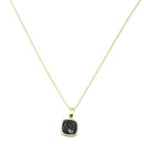 Christy Square Druzy Necklace in Gold.