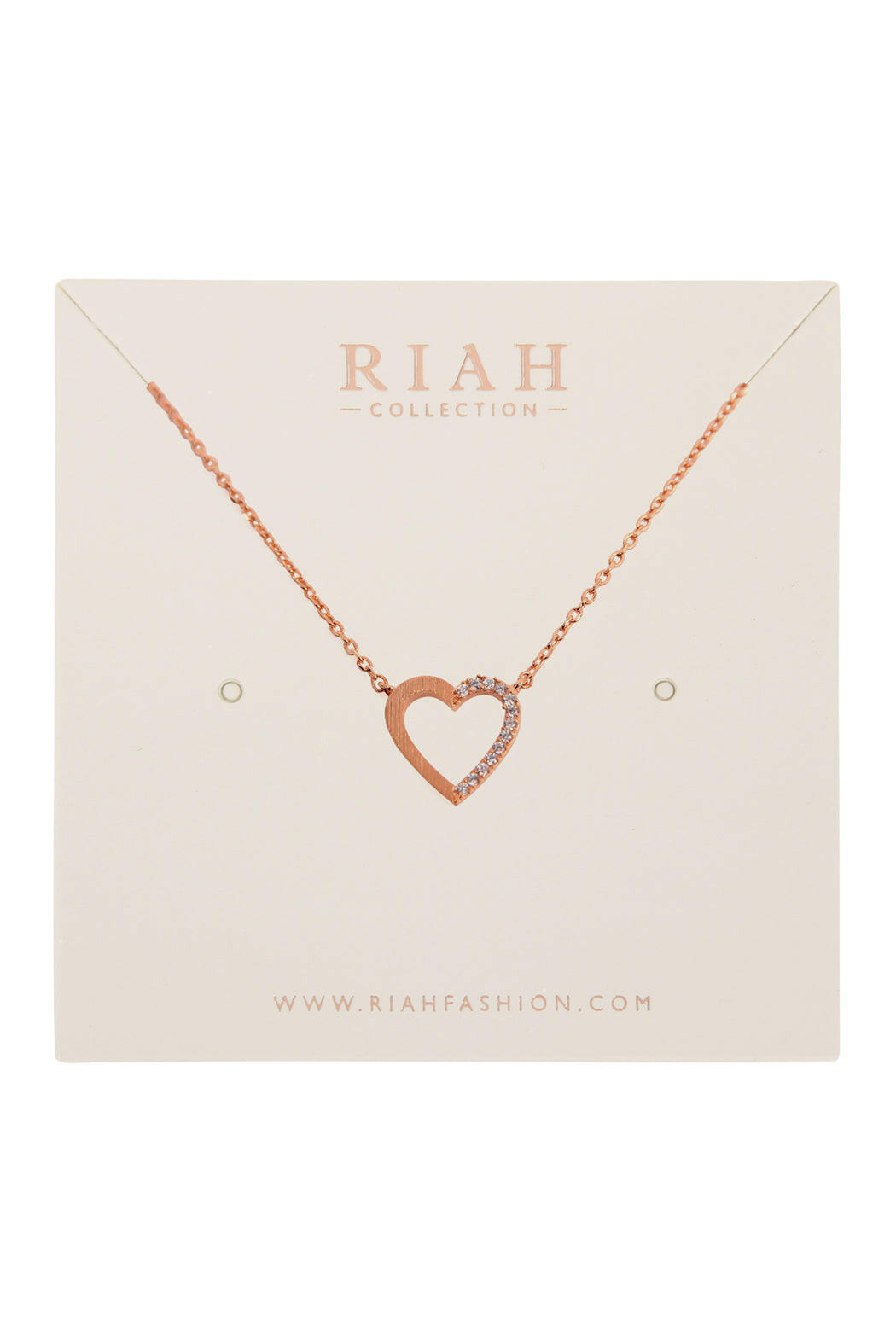 Heart Crystal Pave Necklace.