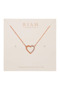 Heart Crystal Pave Necklace.