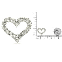 .925 Sterling Silver 1/2 Cttw Diamond Heart 18" Pendant Necklace.