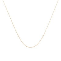 10K Gold 0.5 Mm Slender & Dainty Fine Rope Chain Necklace.