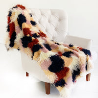 Fanciful Boho Plush Handmade Luxury Faux Fur Throw.