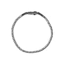 .925 Sterling Silver 4-Prong Set Treated Black Round-Cut Diamond Classic Tennis Bracelet (Black Color, I2-I3 Clarity) -.