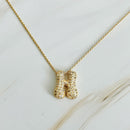 Crystal Bubble Initial Necklace.