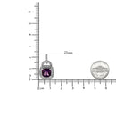 .925 Sterling Silver 8MM Natural Cushion Shaped Amethyst and Diamond Accent Halo With Push Back Dangle Earrings (I-J Col.