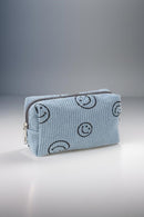 Zenana Smiley Face Corduroy Cosmetic Pouch.