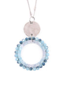 Myn1327 - Glass Beaded Hoop Pendant Necklace.