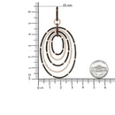 18K Rose Gold 5.00 Cttw Round Black and White Diamond Graduated Hoop Dangle Earrings (Black and F-G Color, VS1-VS2 Clari.