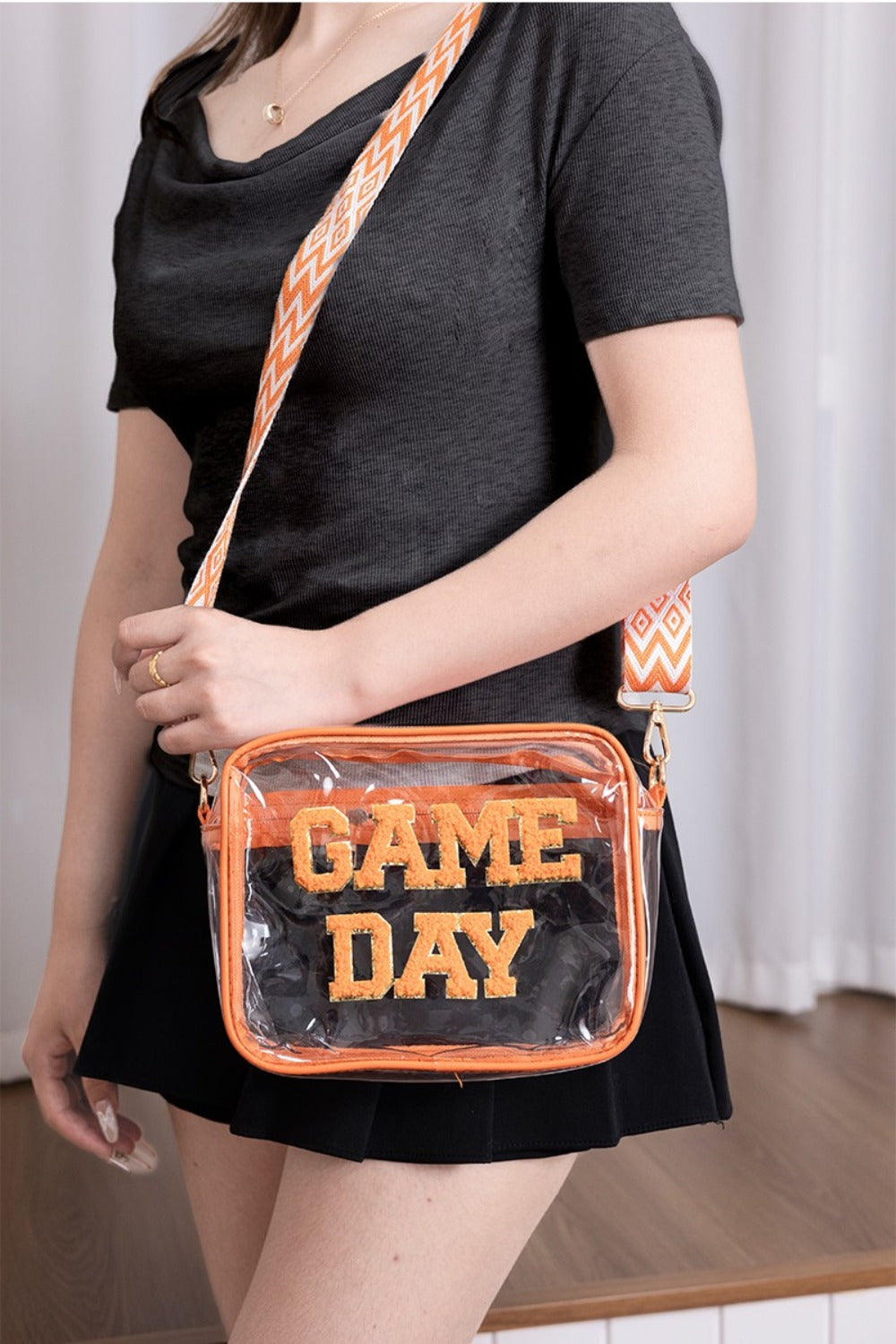 Zenana GAME DAY Stadium Approved Transparent Crossbody Bag.