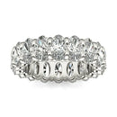 4 CTW Oval Lab Grown Diamond Couture Classic Eternity Ring 14K White Gold (G-Vs).