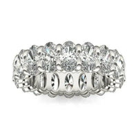 4 CTW Oval Lab Grown Diamond Couture Classic Eternity Ring 14K White Gold (G-Vs).