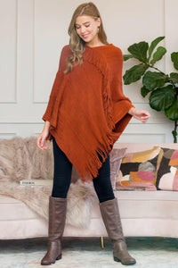 Asymmetric Fringe Poncho.