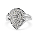 10K White Gold 1/2 Cttw Diamond Pear Shaped Cluster Ring (H-I Color, I1-I2 Clarity).