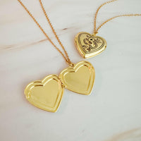 Nostalgic Heart Initial Open Locket Necklace.