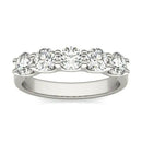 AGI Certified 1 1/4 CTW Round Lab Grown Diamond (G/Vs) Five Stone Anniversary Band in 14K White Gold.