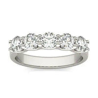 AGI Certified 1 1/4 CTW Round Lab Grown Diamond (G/Vs) Five Stone Anniversary Band in 14K White Gold.